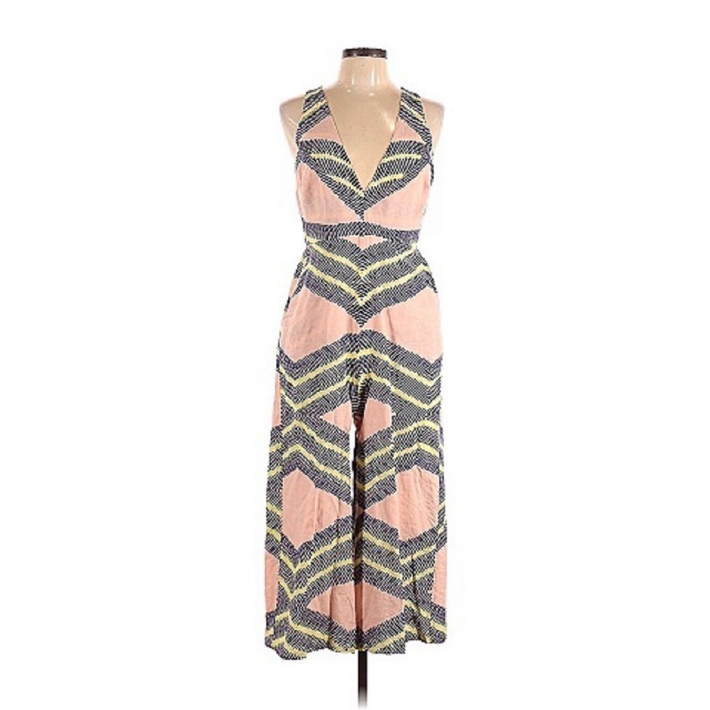Pink Yellow Striped Coreylynncalter size 4p jumpsuit RUNS BIG so listing 6P